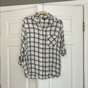 Plaid Button-Up Women's Top